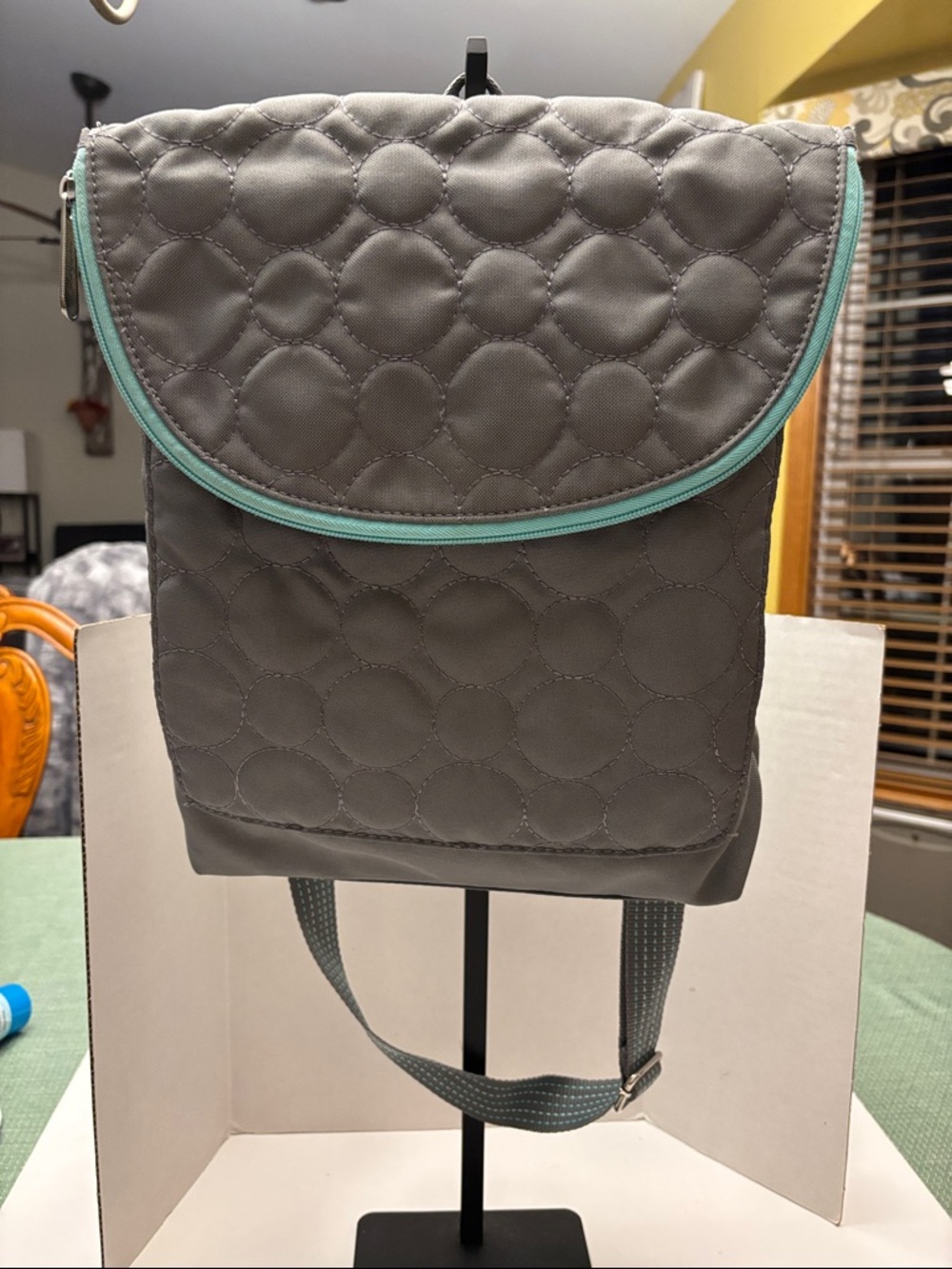 Thirty One Vary You Gray Crossbody Backpack 14” x 10” x 4”